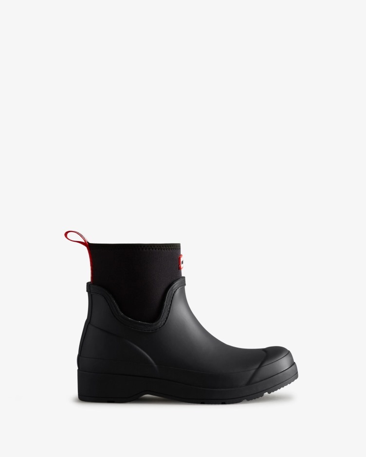 Botas De Chuva De Neoprene Curtas Femininas Hunter Play Pretas