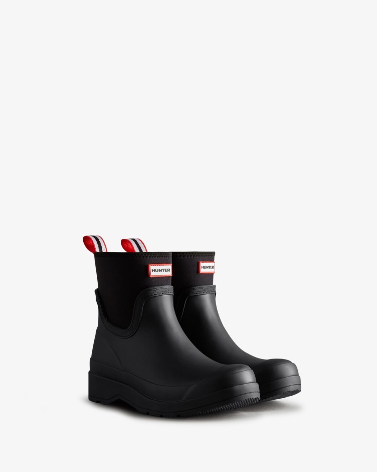 Botas De Chuva De Neoprene Curtas Femininas Hunter Play Pretas
