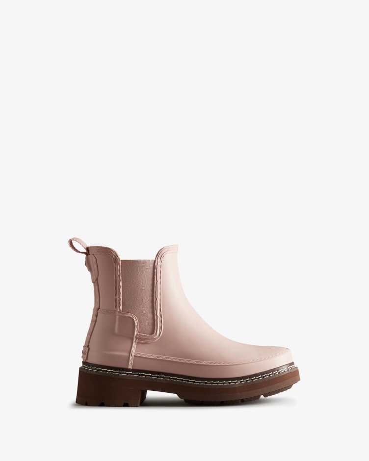 Botas Chelsea Com Detalhe De Ponto Refinado Para Mulher Caçadora Azalea Rosa