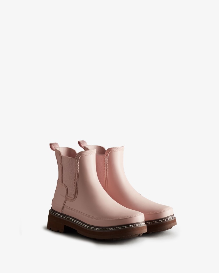 Botas Chelsea Com Detalhe De Ponto Refinado Para Mulher Caçadora Azalea Rosa
