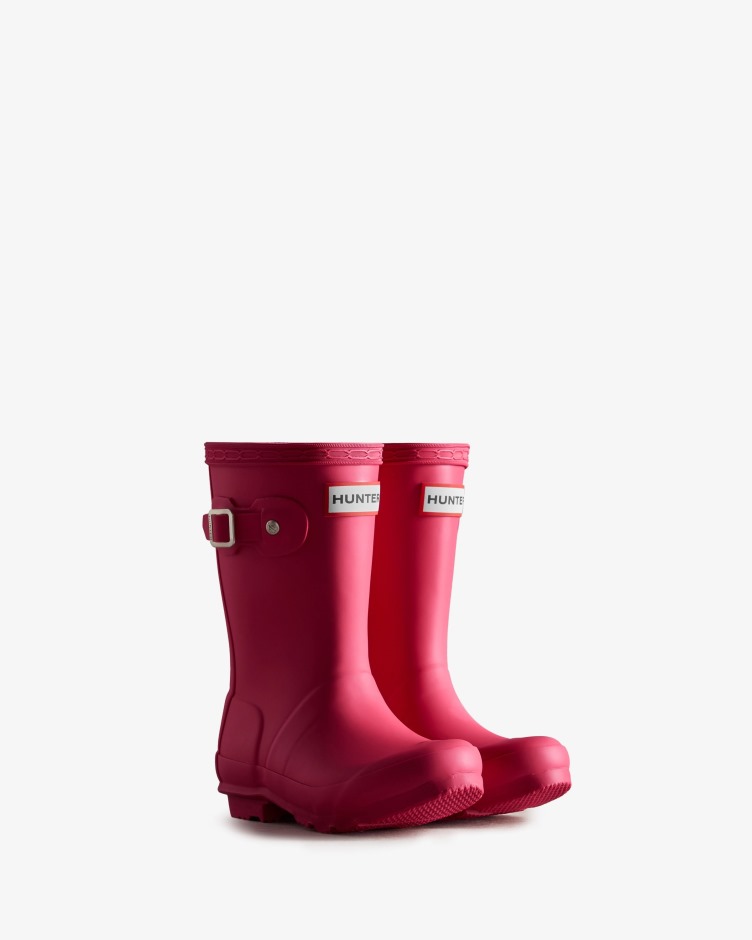 Hunter Original Para Crianças (2-6 Anos) Botas De Chuva Rosa Brilhante