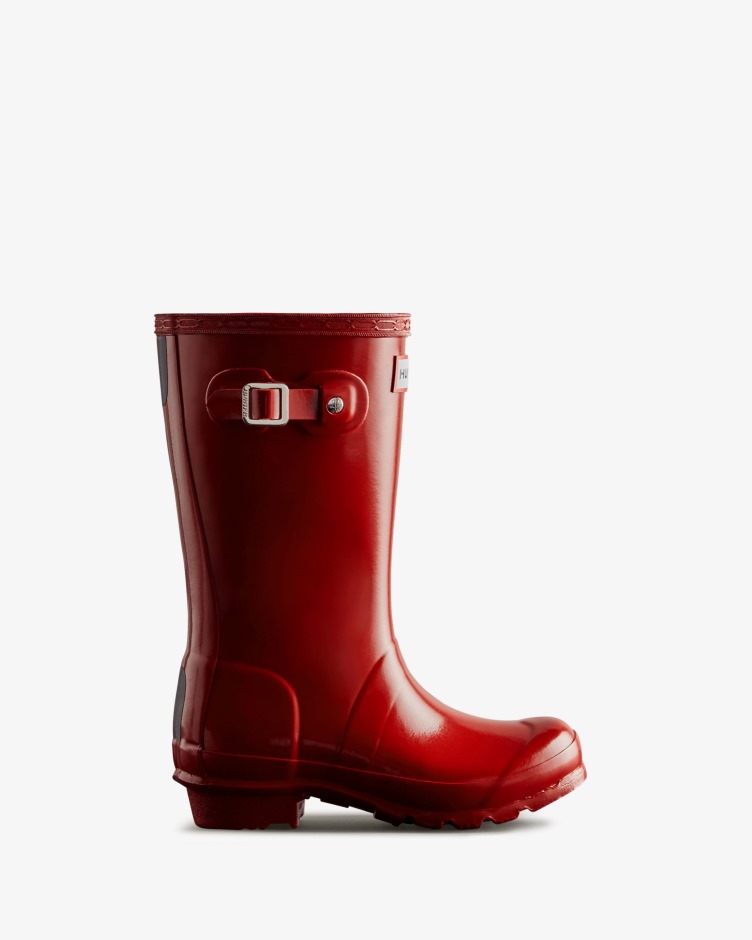 Hunter Original Big Kids (5-11 Anos) Brilhante Botas De Chuva Vermelho Militar