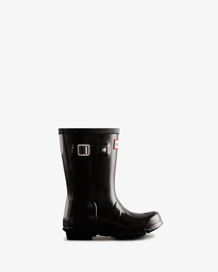 Hunter Original Para Crianças (2-6 Anos) Botas De Chuva Brilhante Pretas