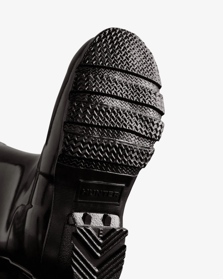 Hunter Original Para Crianças (2-6 Anos) Botas De Chuva Brilhante Pretas