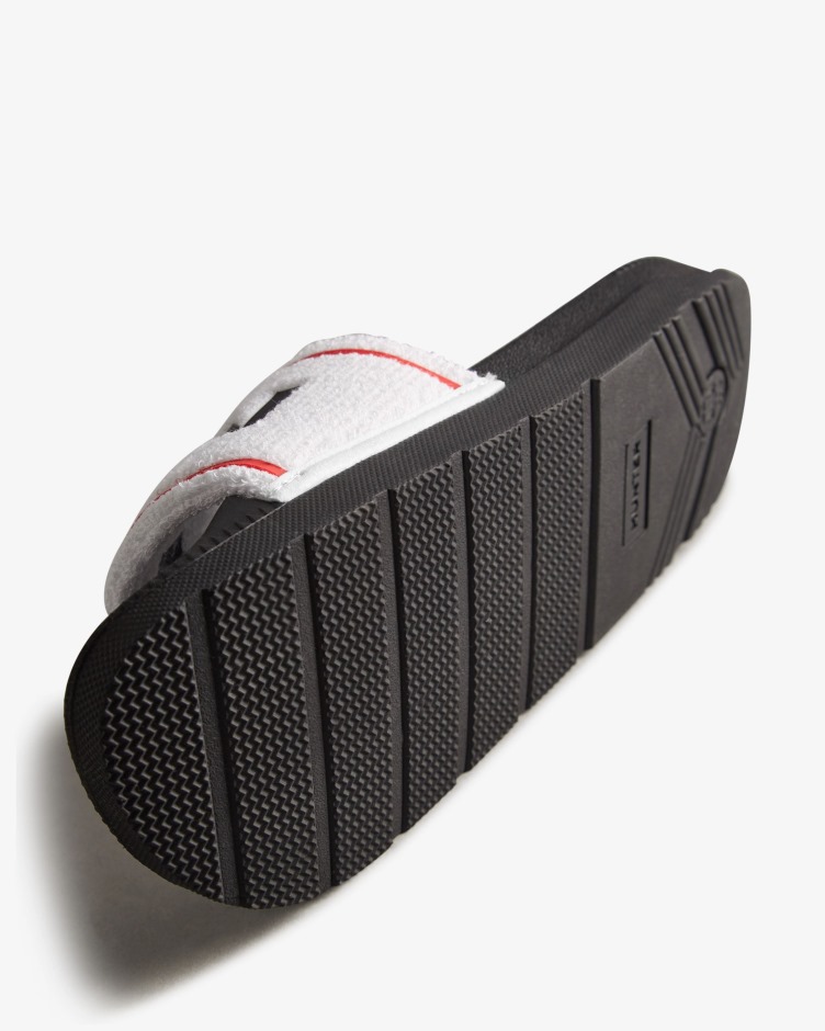 Corrediças Ajustáveis ​​com Logotipo De Toalha Felpuda Para Homem Caçador Branco-preto