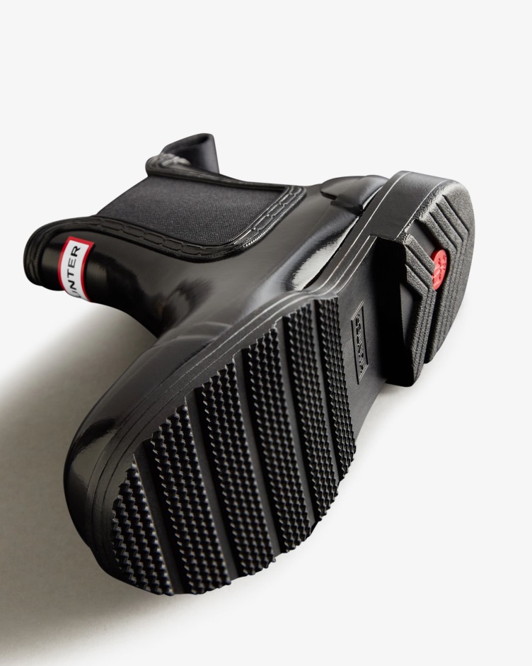 Bota Feminina Hunter Brilho Chelsea Preta