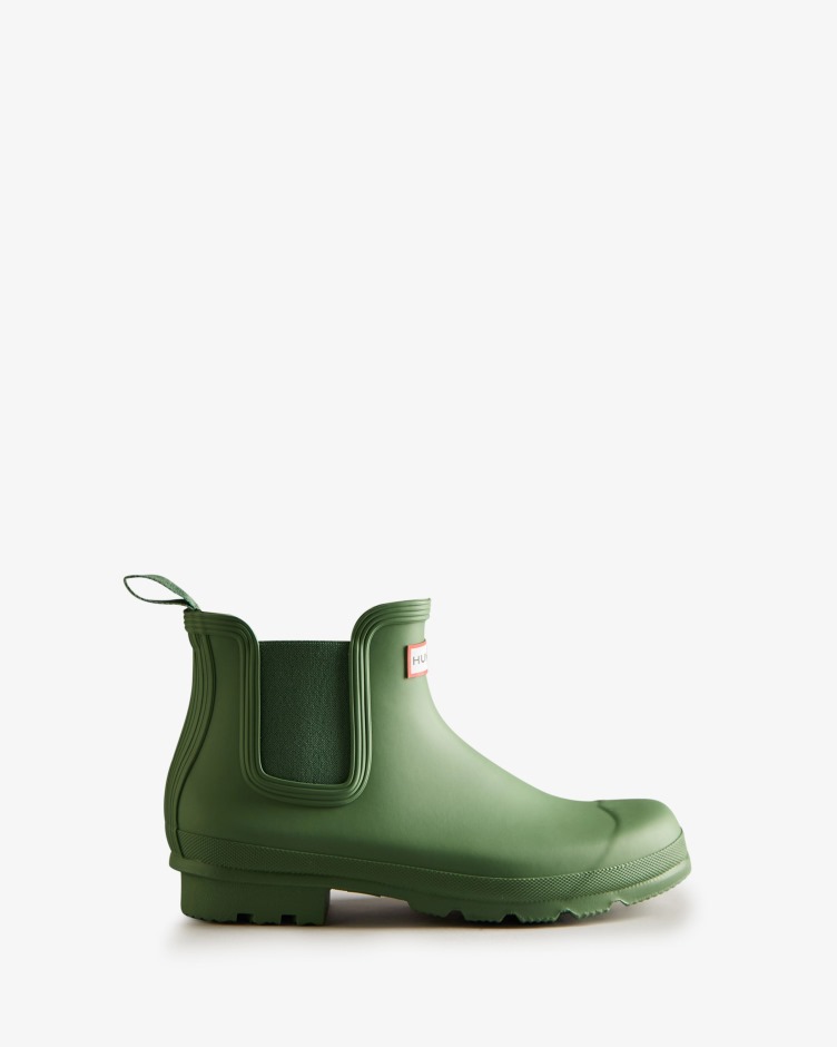As Botas Chelsea Originais Masculinas Hunter Caíram Verdes