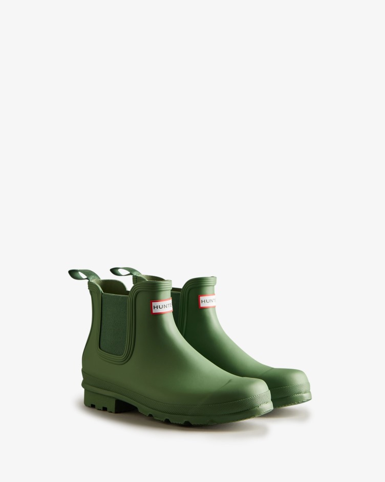 As Botas Chelsea Originais Masculinas Hunter Caíram Verdes
