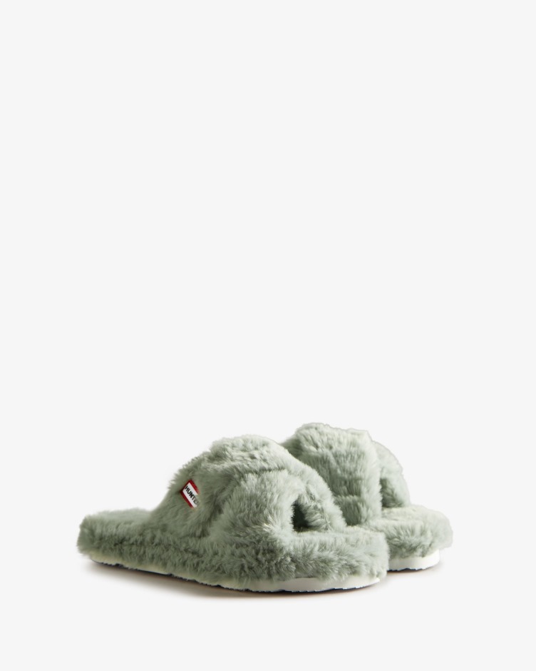 Caçador De Peles Artificiais De Forma Plana Crossover Slide Doce Vendaval Verde