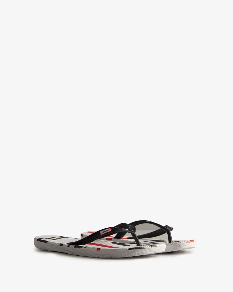 Chinelo De Dedo Com Logotipo Explodido Para Mulher Caçador Preto