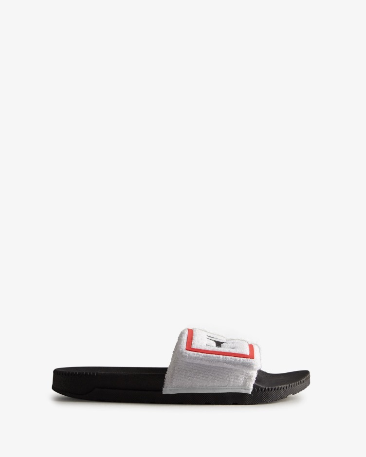 Corrediças Ajustáveis ​​com Logotipo De Toalha Felpuda Para Mulheres Caçadores Branco-preto