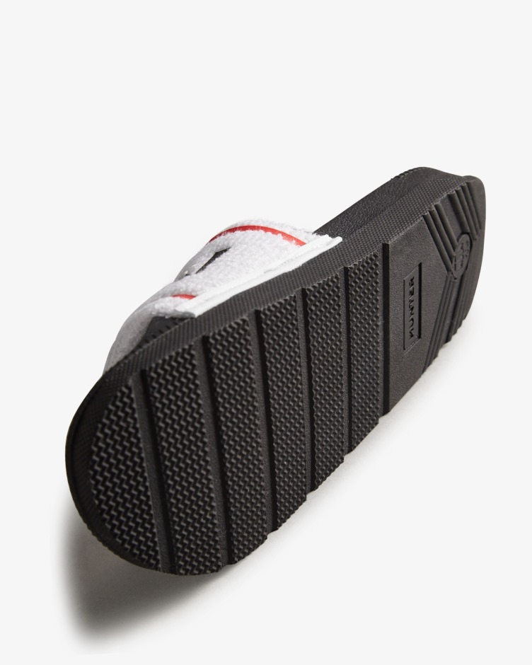 Corrediças Ajustáveis ​​com Logotipo De Toalha Felpuda Para Mulheres Caçadores Branco-preto