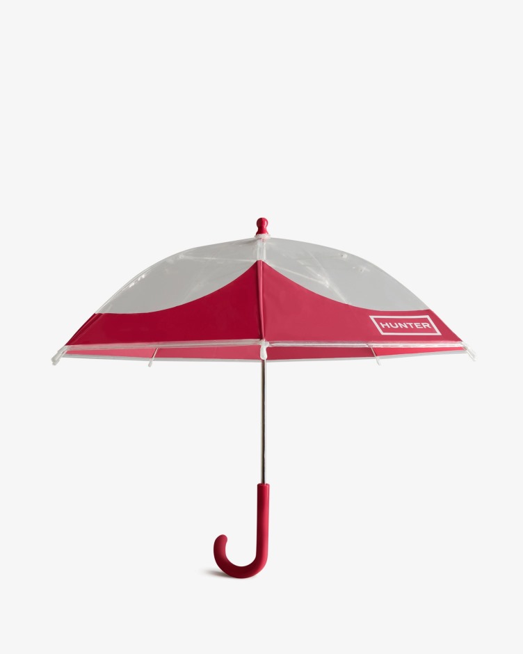 Caçador Crianças Bigode Bolha Guarda-chuva Rosa Brilhante