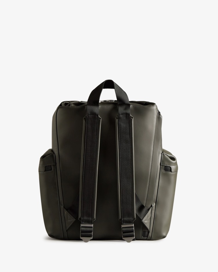 Mochila Hunter Top Clip - Couro Emborrachado Oliva Escuro