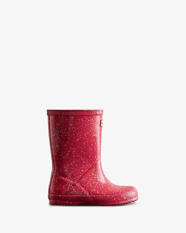 Hunter Kids First (18 Meses-8 Anos) Botas De Chuva Gigantes Com Glitter Rosa Thrift