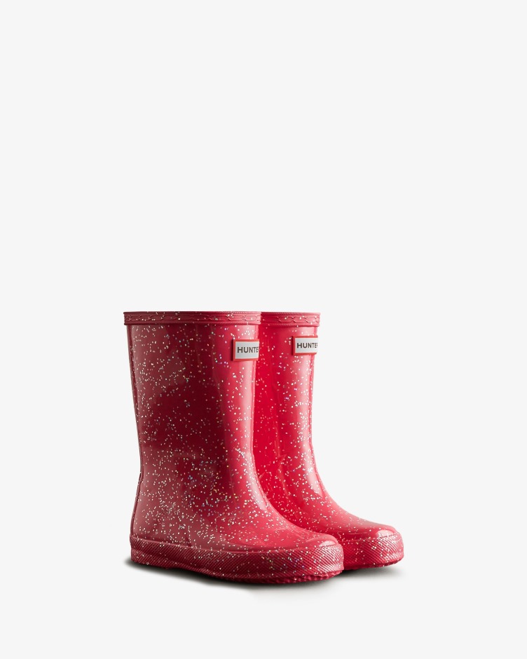Hunter Kids First (18 Meses-8 Anos) Botas De Chuva Gigantes Com Glitter Rosa Thrift