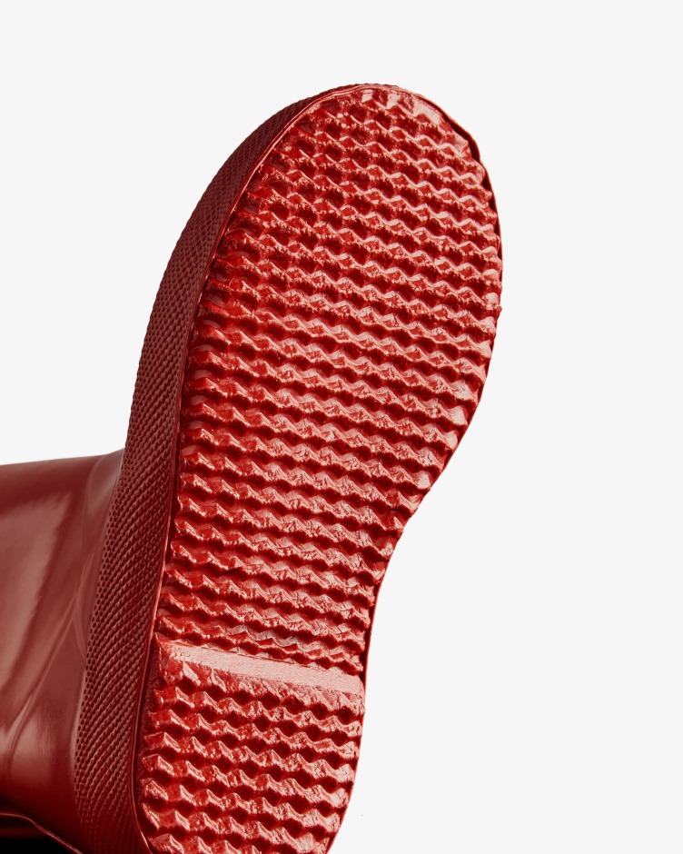 Hunter Original Kids First (18 Meses-8 Anos) Botas De Chuva Brilhante Vermelho Militar