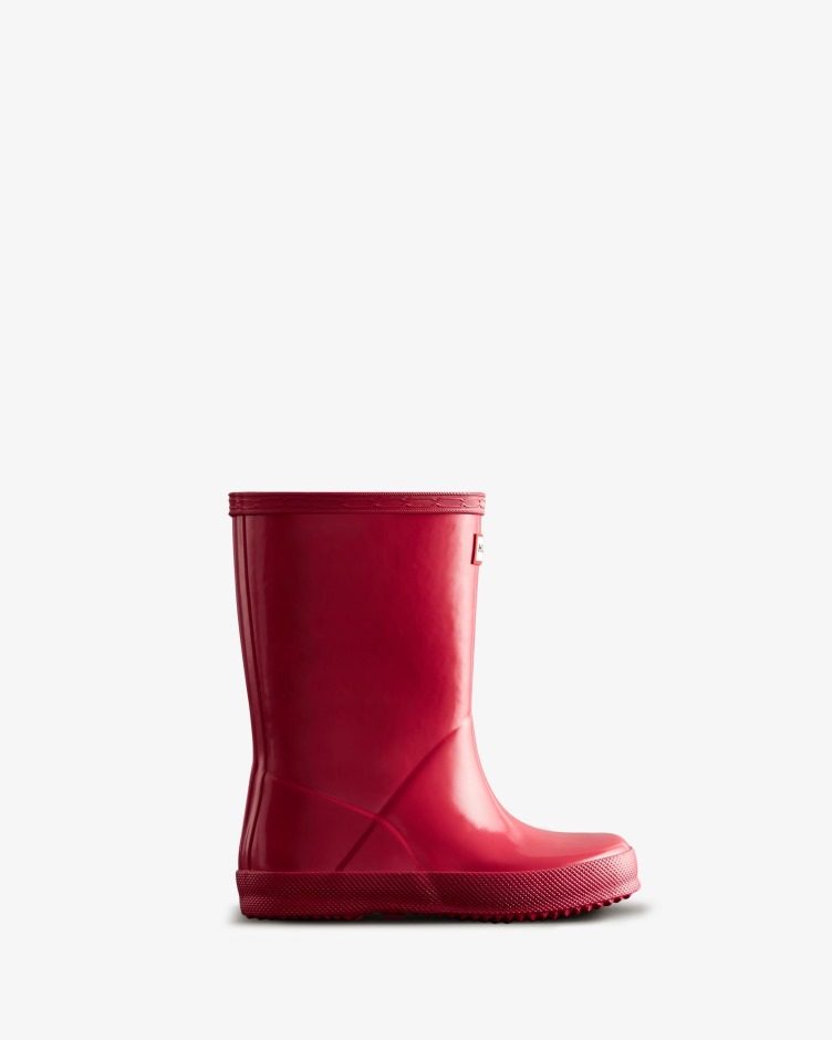 Hunter Original Kids First (18 Meses-8 Anos) Botas De Chuva Brilhante Rosa Brilhante