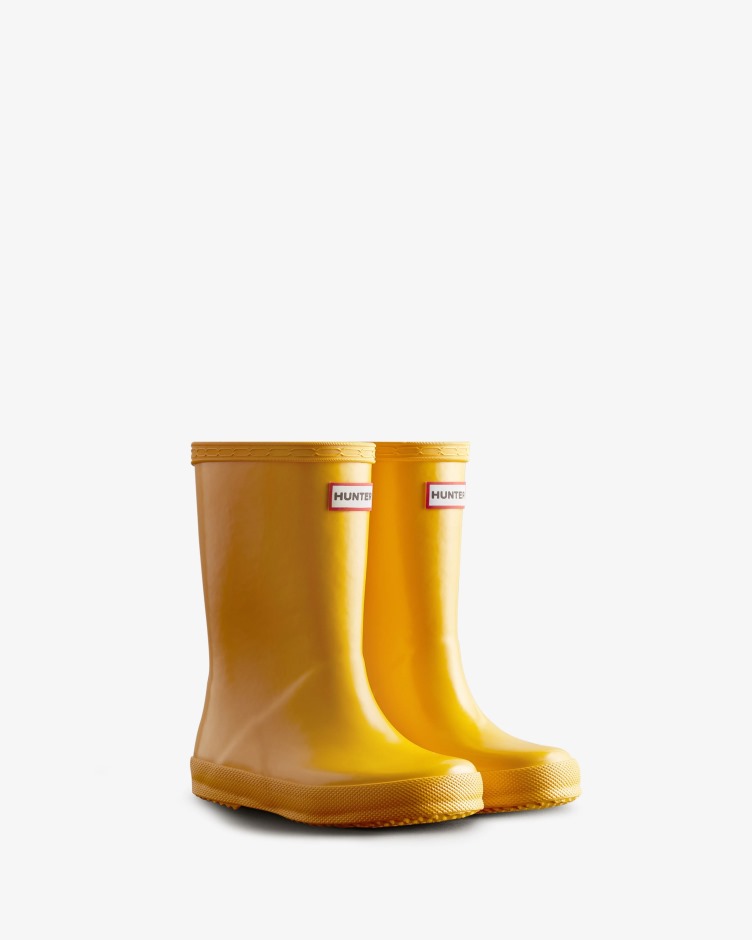 Hunter Original Kids First (18 Meses-8 Anos) Botas De Chuva De Brilho Amarelo