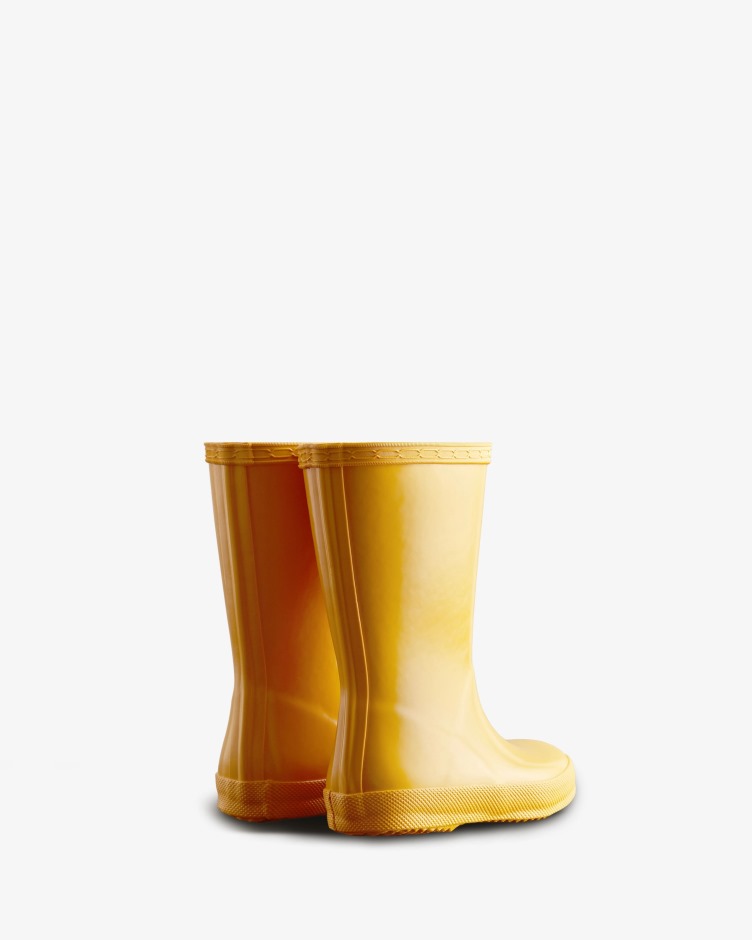Hunter Original Kids First (18 Meses-8 Anos) Botas De Chuva De Brilho Amarelo