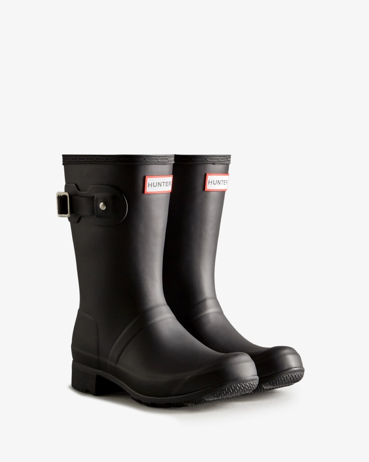 Botas De Chuva Curtas Dobráveis ​​​​para Mulheres Hunter Tour Pretas