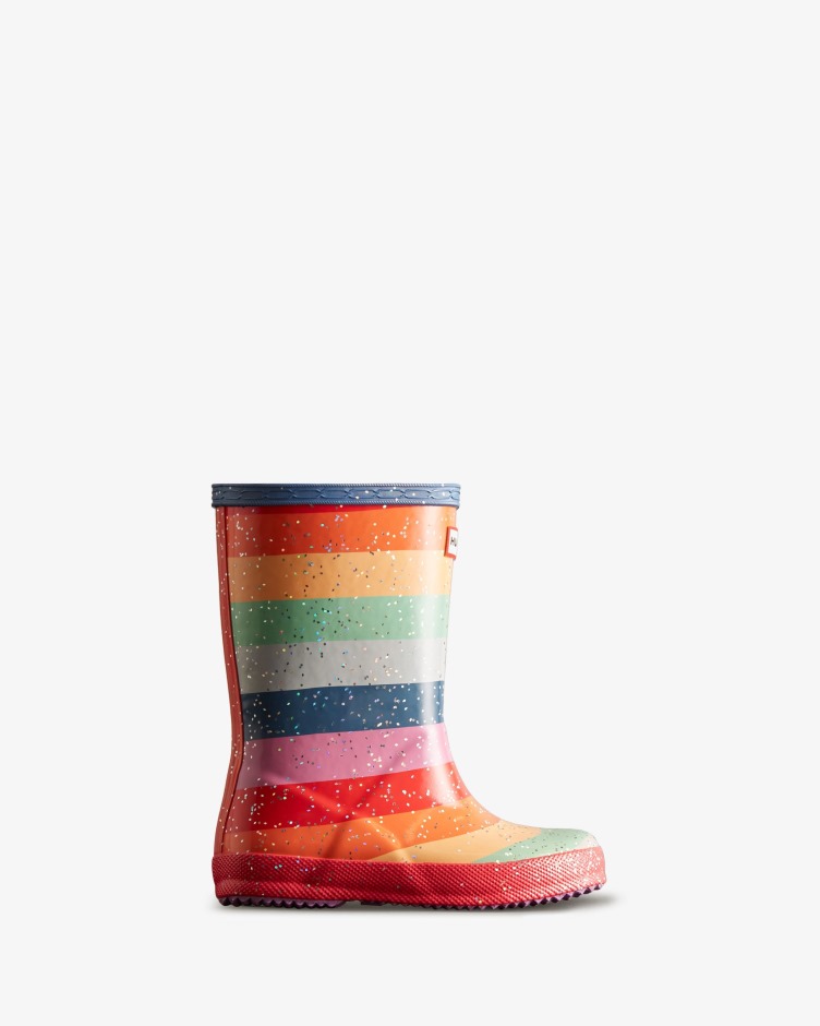Hunter Kids First (18 Meses-8 Anos) Botas De Chuva De Arco-íris Glitter Multicoloridas