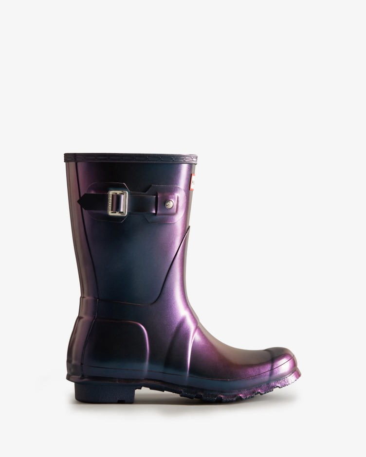 Botas De Chuva Curta Femininas Hunter Nebula Stornoway Azul
