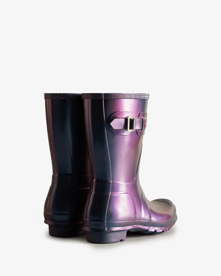 Botas De Chuva Curta Femininas Hunter Nebula Stornoway Azul