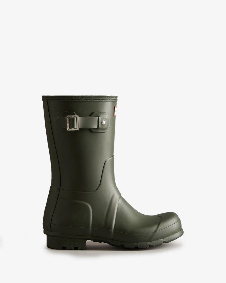 Botas De Chuva Curtas Originais Masculinas Hunter Azeitona Escura