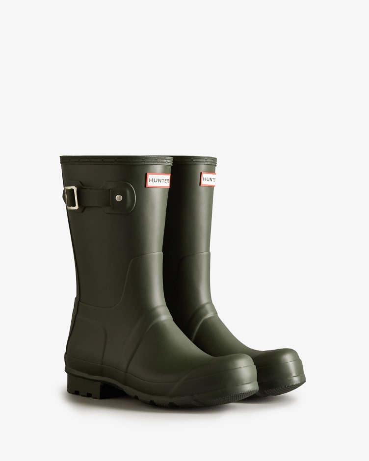 Botas De Chuva Curtas Originais Masculinas Hunter Azeitona Escura