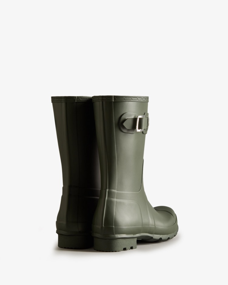 Botas De Chuva Curtas Originais Masculinas Hunter Azeitona Escura