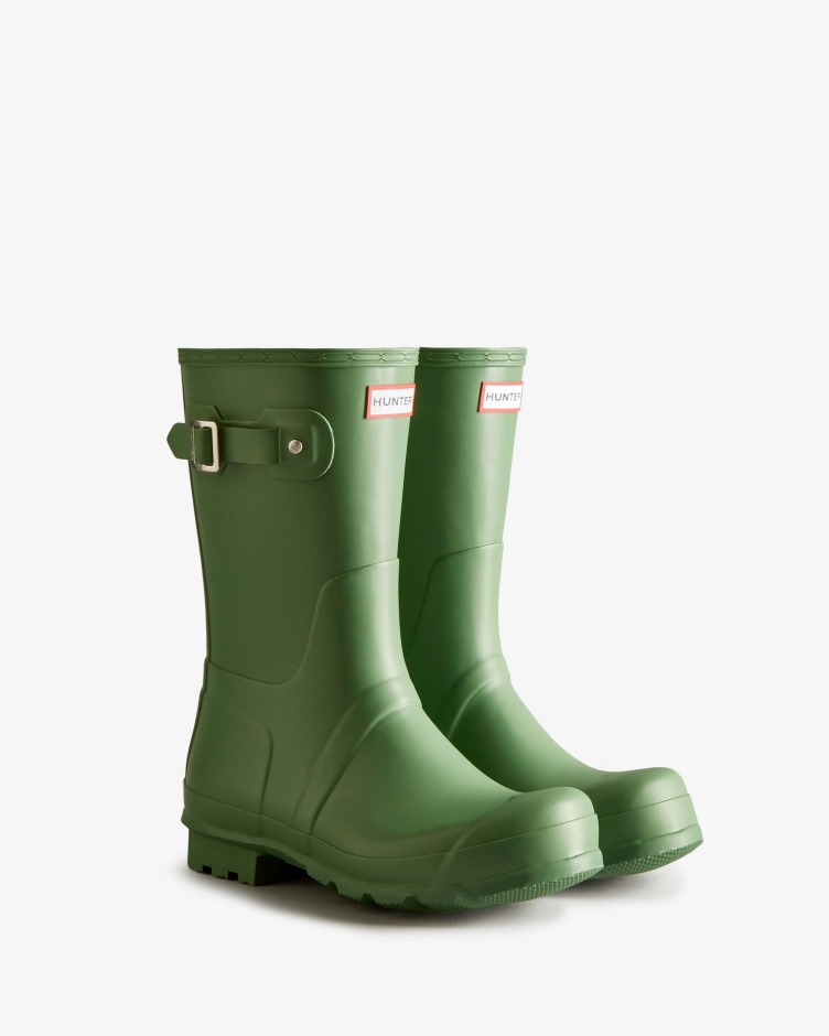Botas De Chuva Curtas Originais Masculinas Hunter Caiu Verde