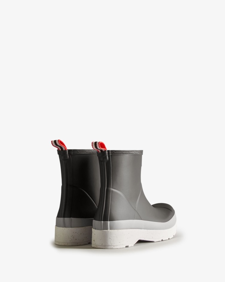 Botas De Chuva Masculinas Caçadoras Originais Com Manchas Curtas Preto-roubo Cinza