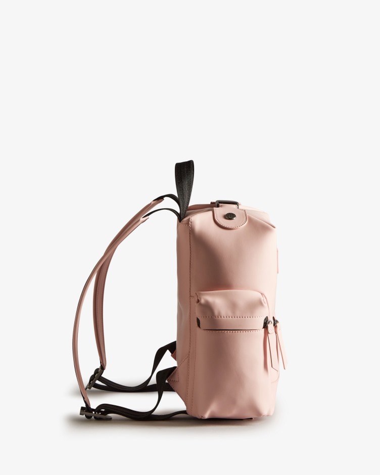 Mochila Hunter Mini Top Clip - Couro Emborrachado Azaléia Rosa
