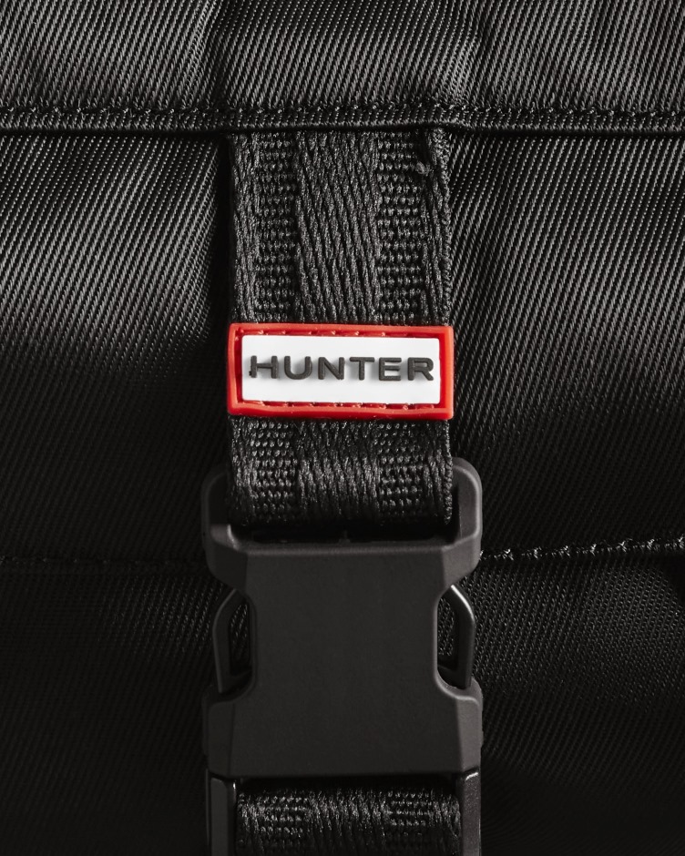Hunter Bolsa Transversal De Nylon De Três Vias Com Clipe Superior Preto