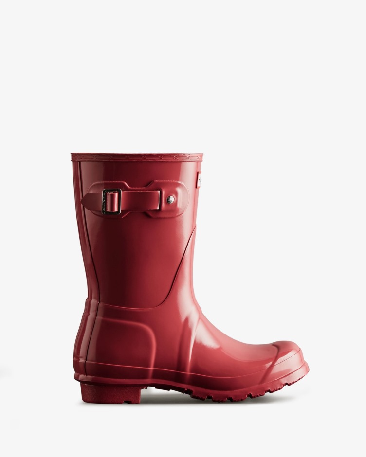 Botas De Chuva Originais De Brilho Curto Feminino Hunter Glenmore Rose