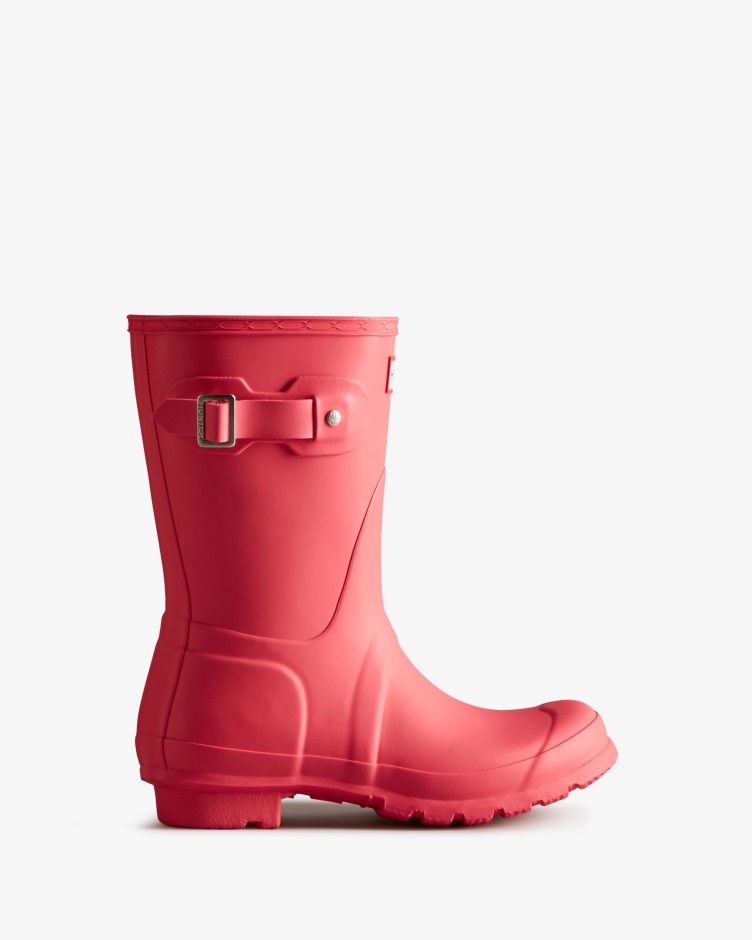 Botas De Chuva Curtas Originais Femininas Hunter Rosa Rowan