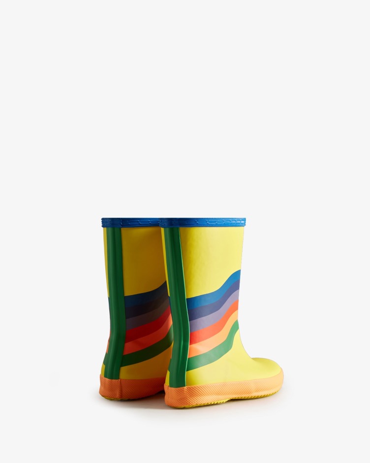 Crianças Caçadoras Primeiro (18 Meses-8 Anos) Mexem Botas De Chuva De Arco-íris Multicoloridas