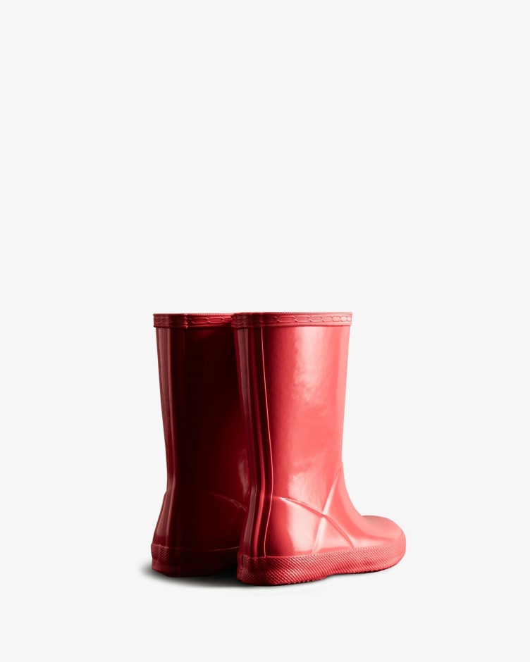 Hunter Original Kids First (18 Meses A 8 Anos) Botas De Chuva Brilhante Rowan Rosa