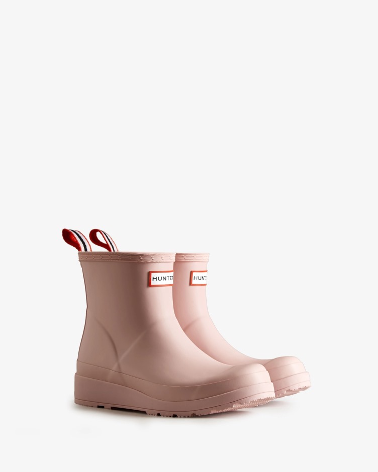 Botas De Chuva Curta Feminina Hunter Play Azalea Rosa