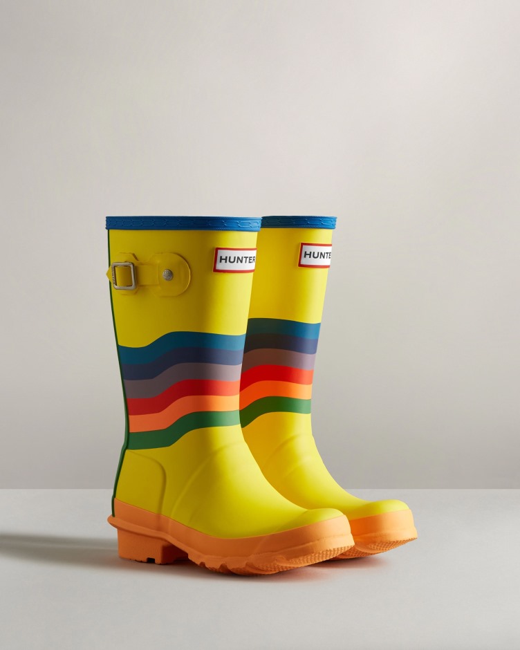 Caçador Crianças Grandes (5-11 Anos) Balançam Botas De Chuva Arco-íris Multicoloridas