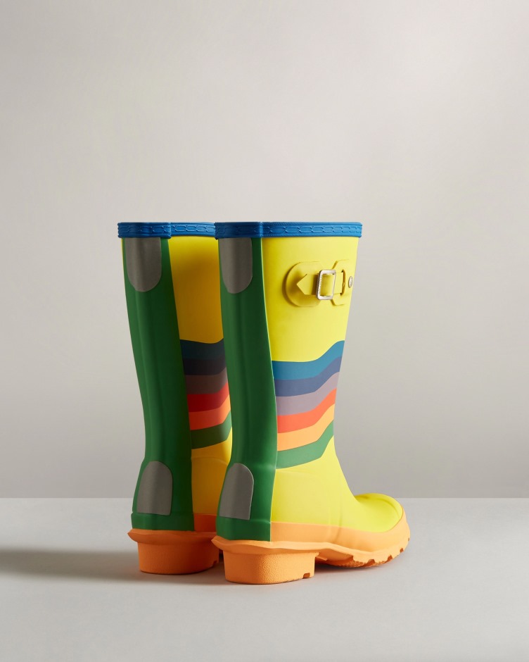 Caçador Crianças Grandes (5-11 Anos) Balançam Botas De Chuva Arco-íris Multicoloridas