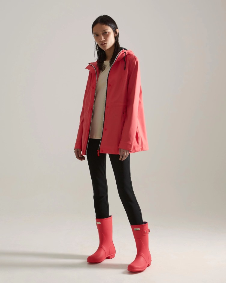 Jaqueta Impermeável Leve Feminina Caçadora Cor-de-rosa