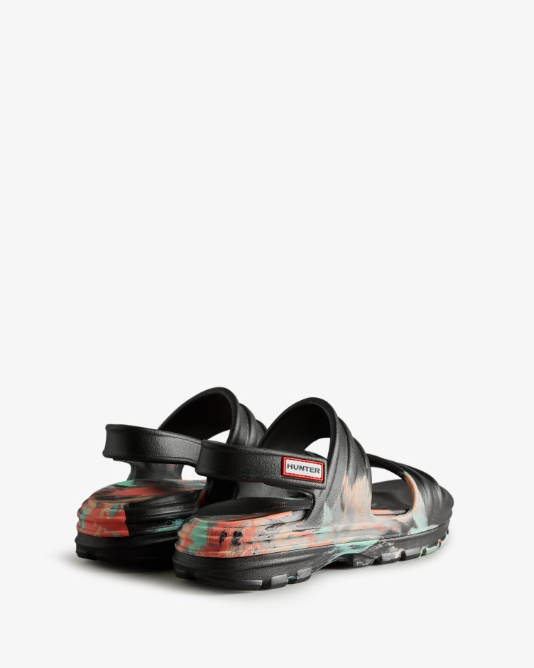 Sandália Feminina Hunter Em Mármore Flor Preta