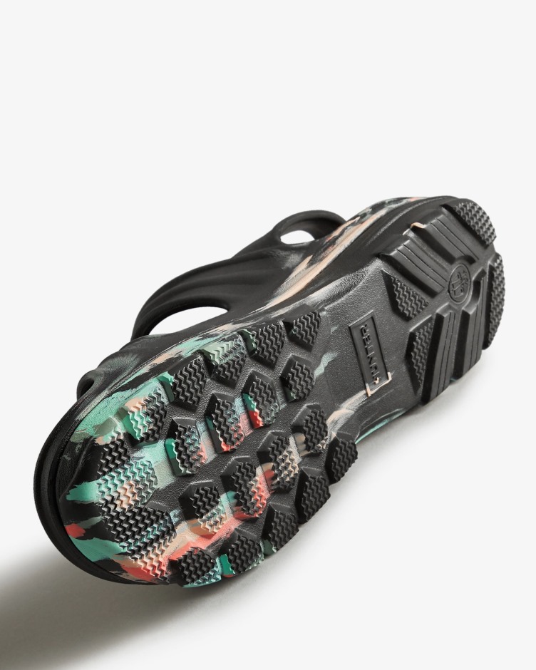 Sandália Feminina Hunter Em Mármore Flor Preta