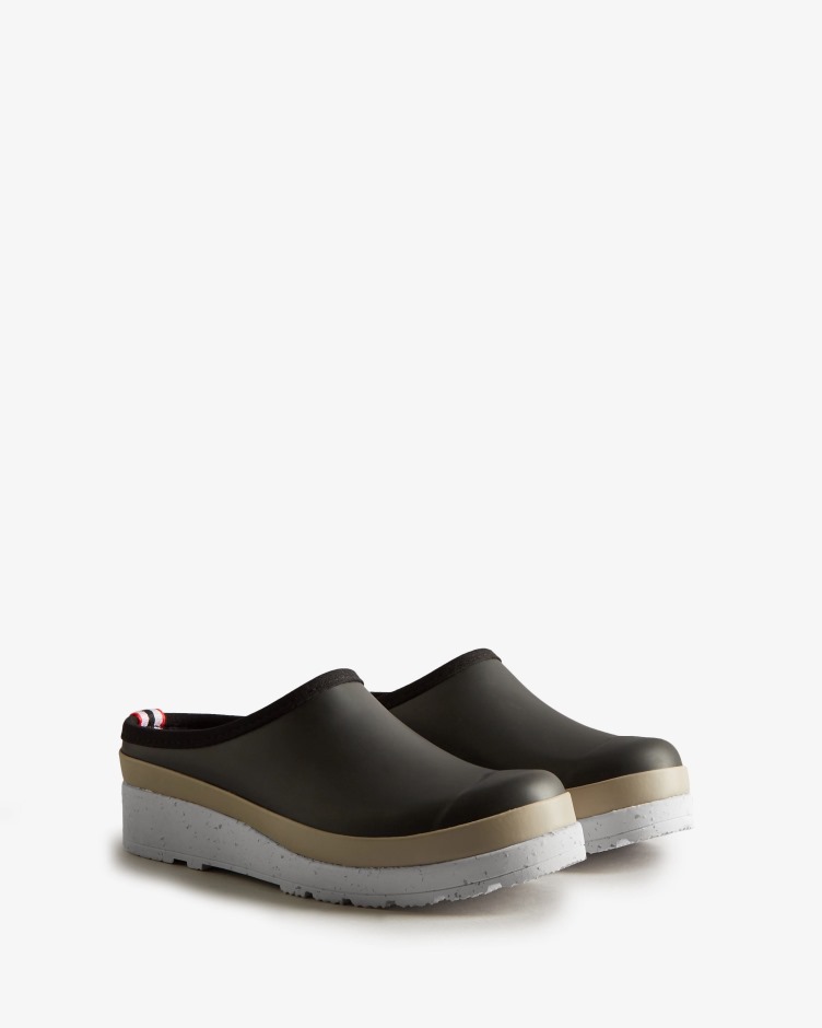 Hunter Jogo Feminino Speckle Sola Tamancos Preto-roubar Cinza