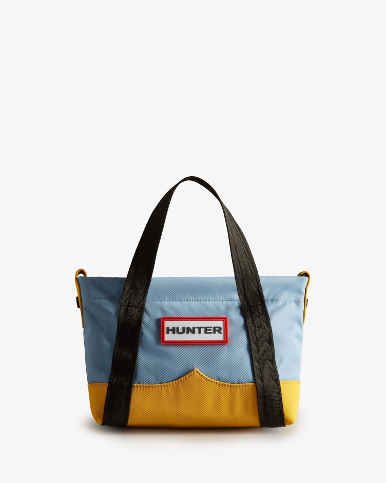 Hunter Reaproveitado Nylon Mini Top Clip Tote Bag Azul Cardo Multi