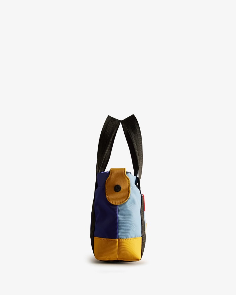 Hunter Reaproveitado Nylon Mini Top Clip Tote Bag Azul Cardo Multi