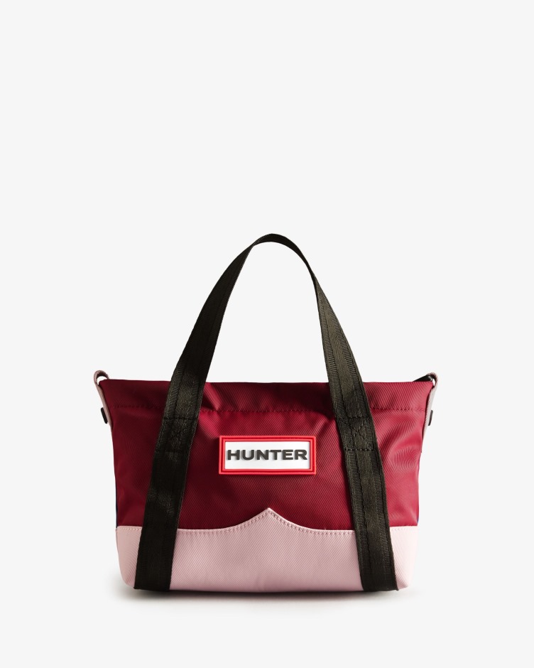 Hunter Reaproveitado Nylon Mini Top Clip Tote Bag Hayes Borgonha Multi