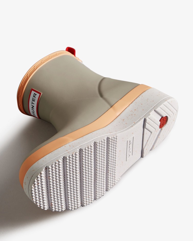 Hunter Botas De Chuva Curtas Speckle Femininas Steall Cinza-cume Subida Pêssego-espurrey Branco